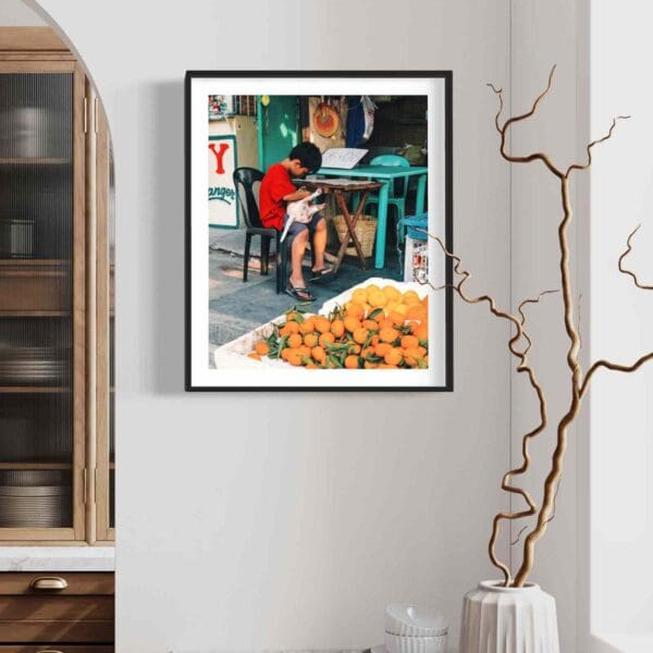 Color Print of Boy and Pub Philippines - Framed