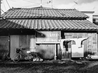 Quaint Japanese House with Bicycle Old rustic Japanese house with bicycle