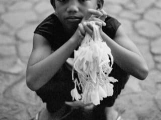 Filipino Boy Selling Sampaguita Flowers Filipino Boy Selling Sampaguita Flowers